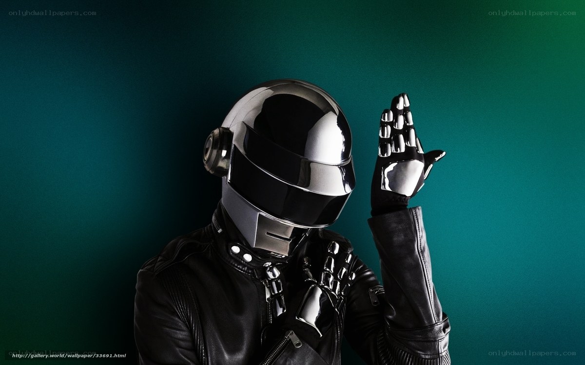 Daft Punk member in helmet