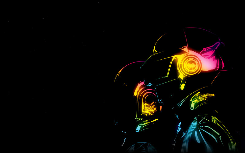 Daft Punk neon art