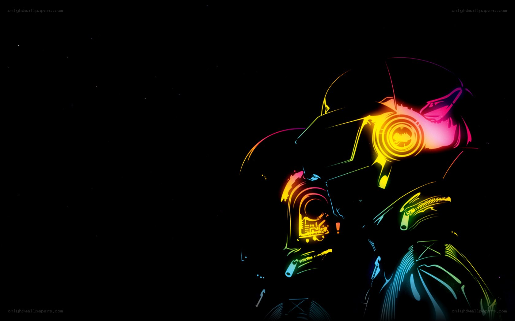 Daft Punk neon art