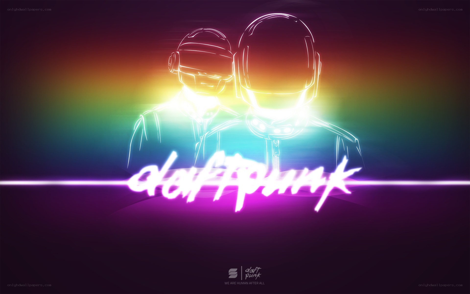 Daft Punk neon art