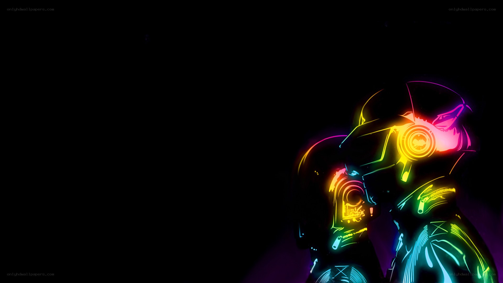 Daft Punk neon art