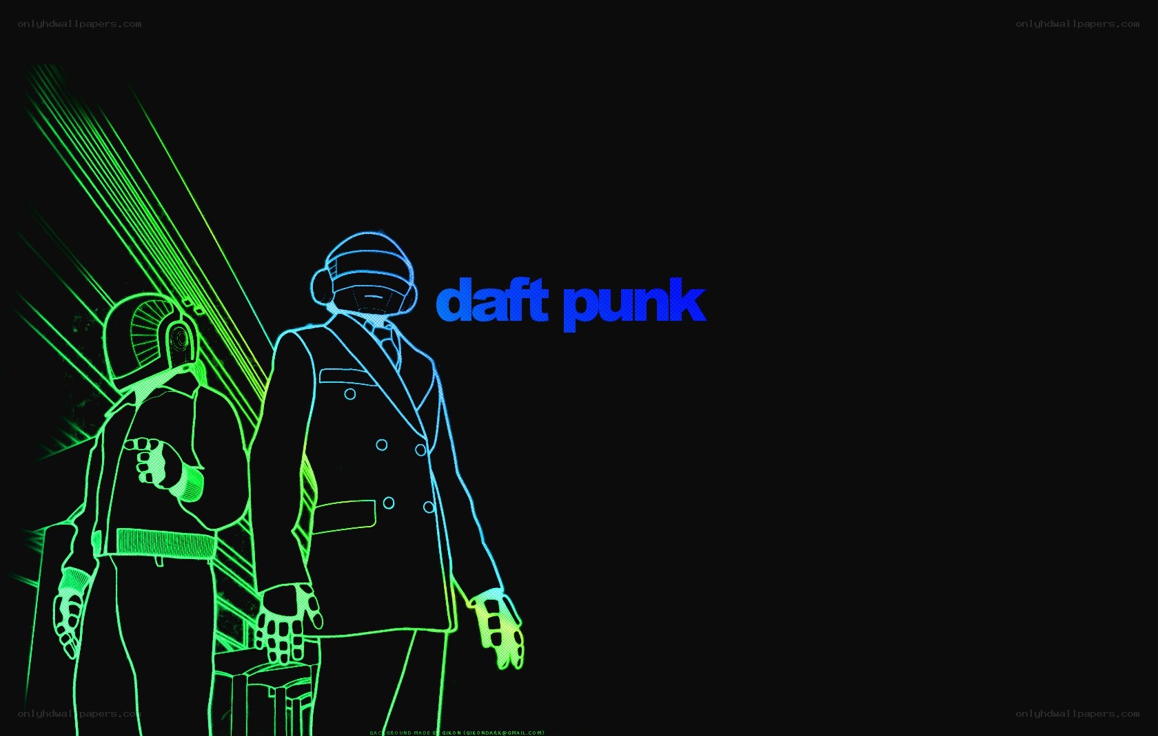 Daft Punk neon art