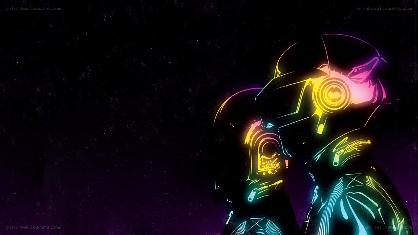 Daft Punk neon art