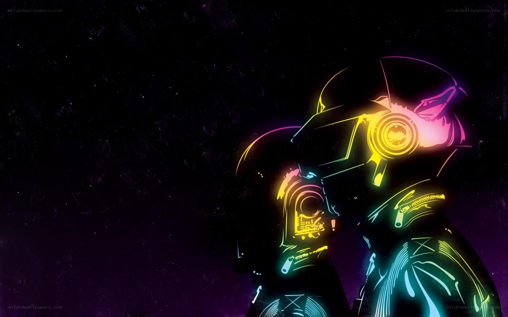 Daft Punk neon art