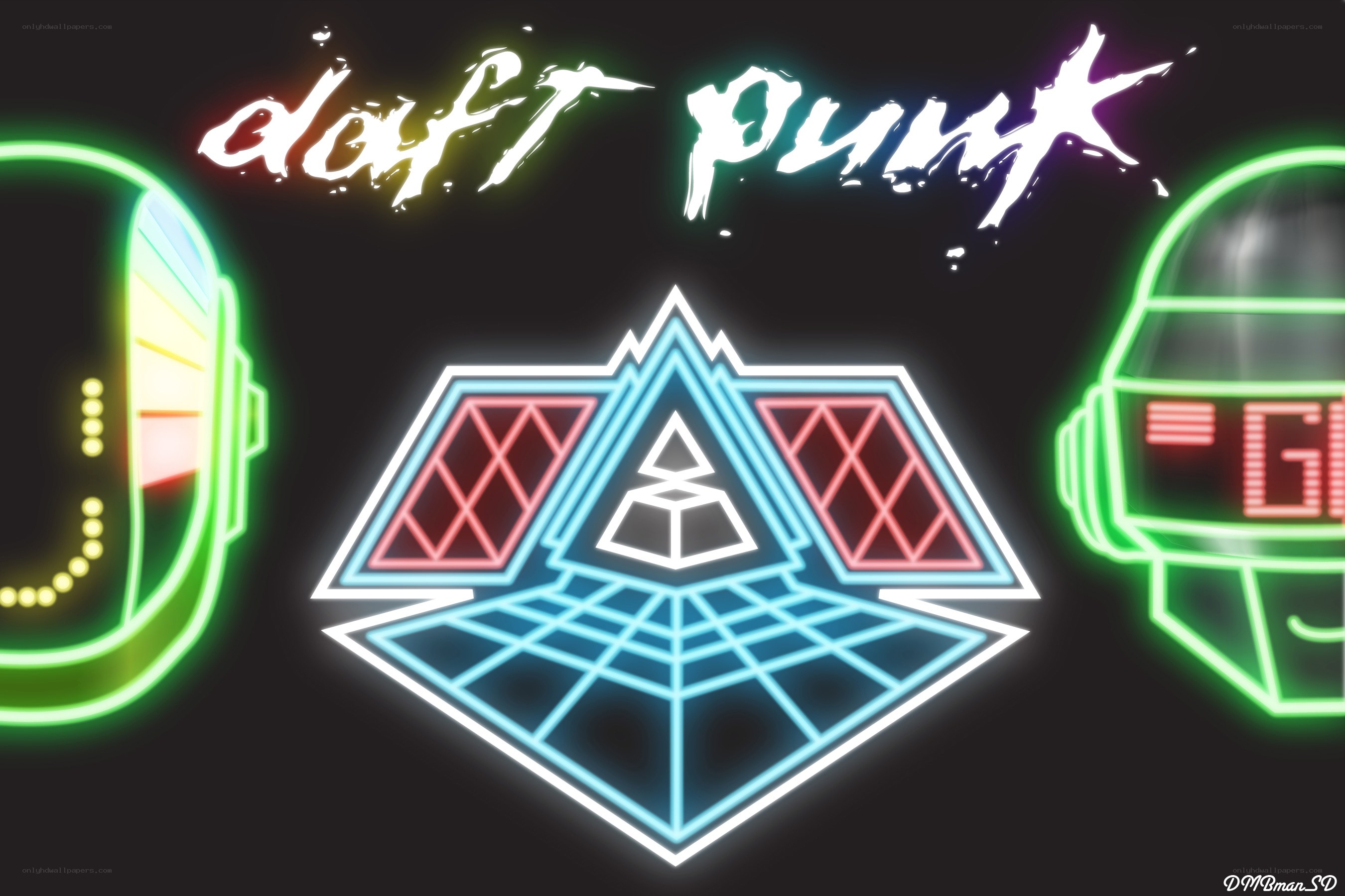 Daft Punk neon art