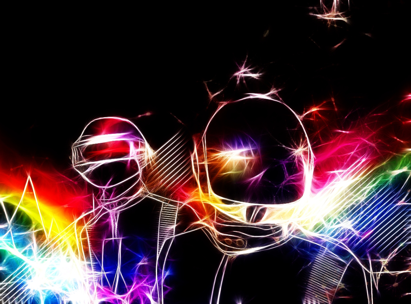 Daft Punk neon art