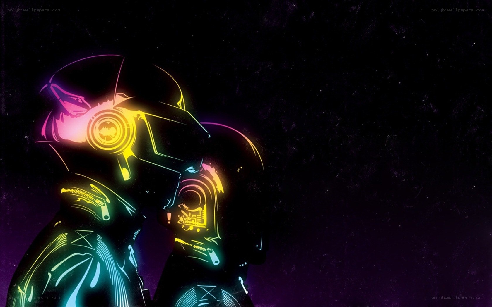 Daft Punk neon art