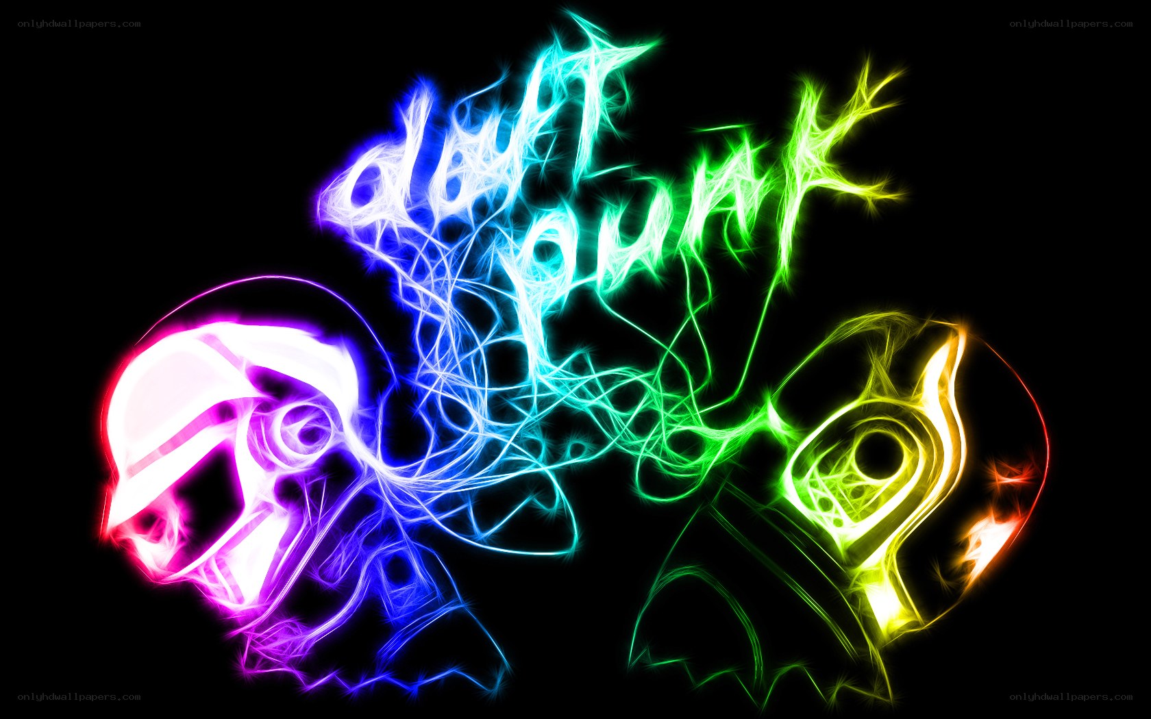 Daft Punk neon art