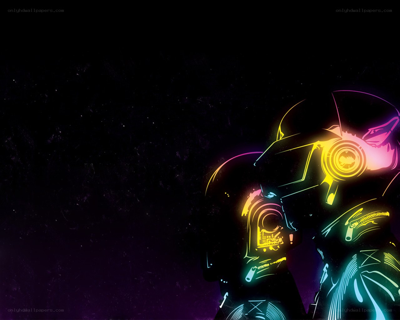 Daft Punk neon art