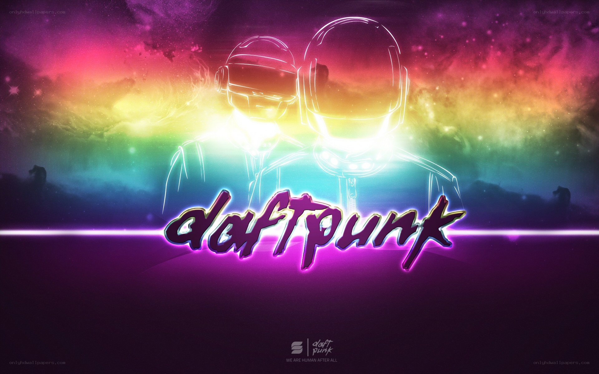 Daft Punk neon art
