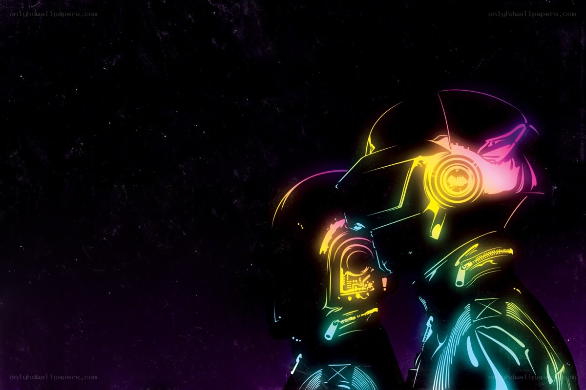 Daft Punk neon art