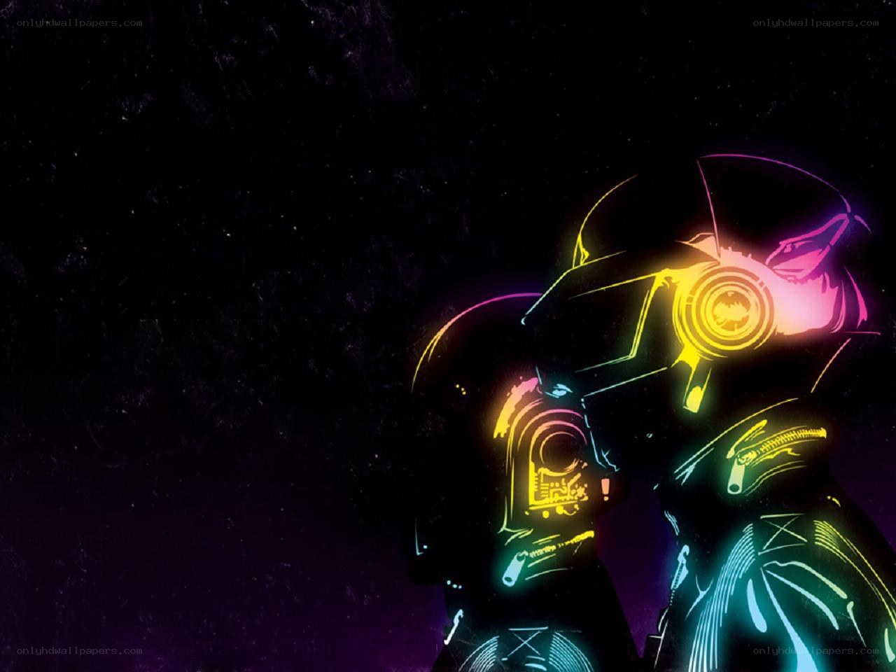 Daft Punk neon art