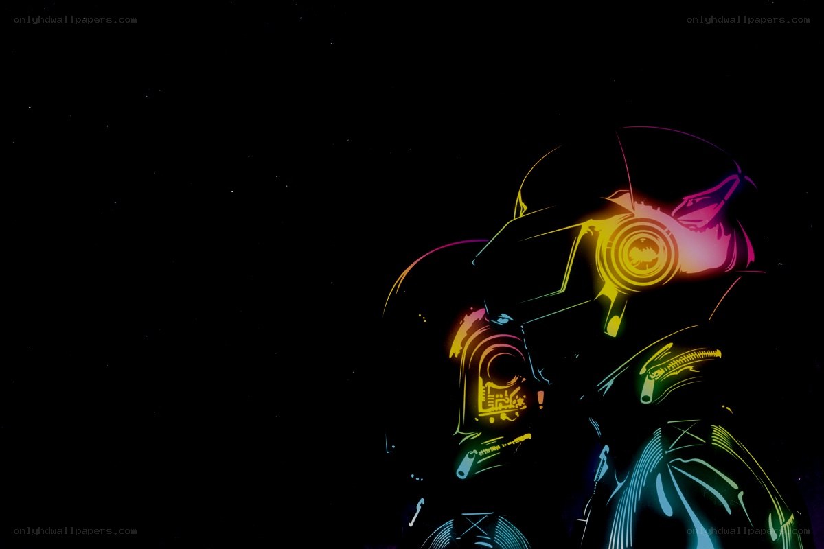 Daft Punk neon art