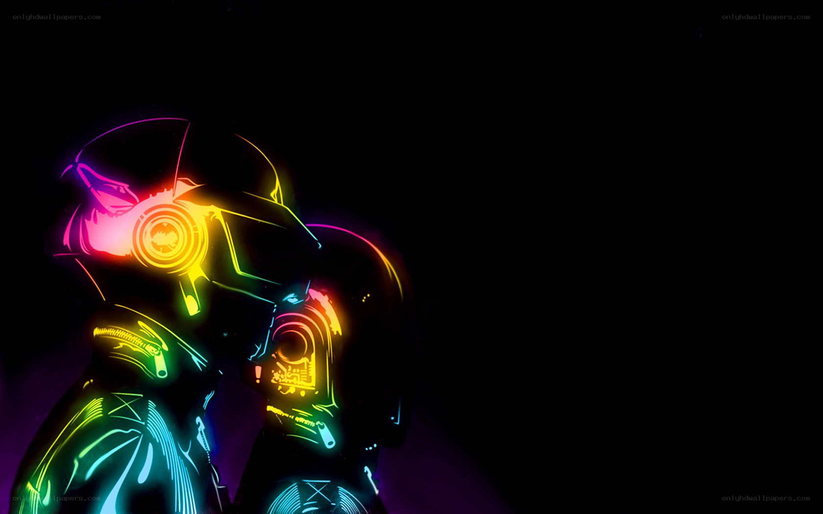 Daft Punk neon art