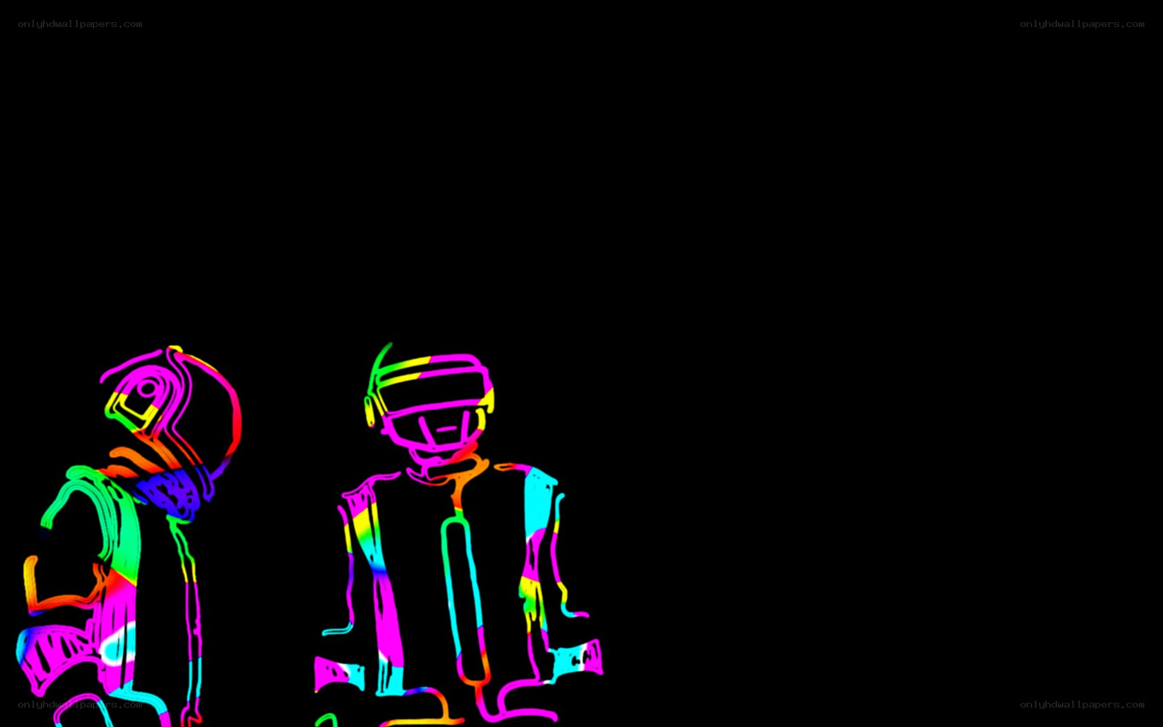 Daft Punk neon art