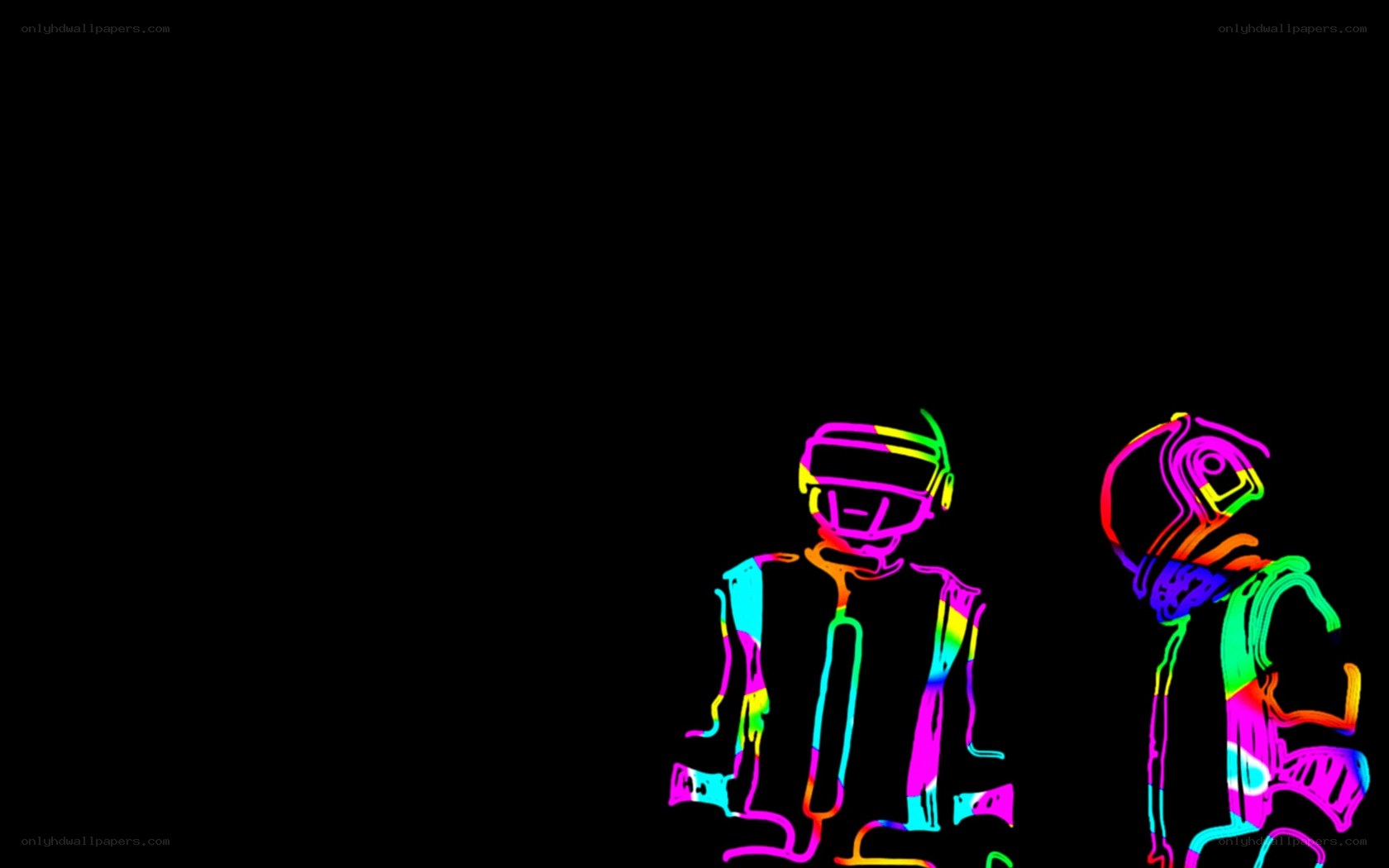 Daft Punk neon art