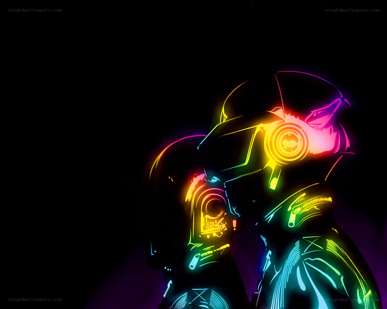 Daft Punk neon art