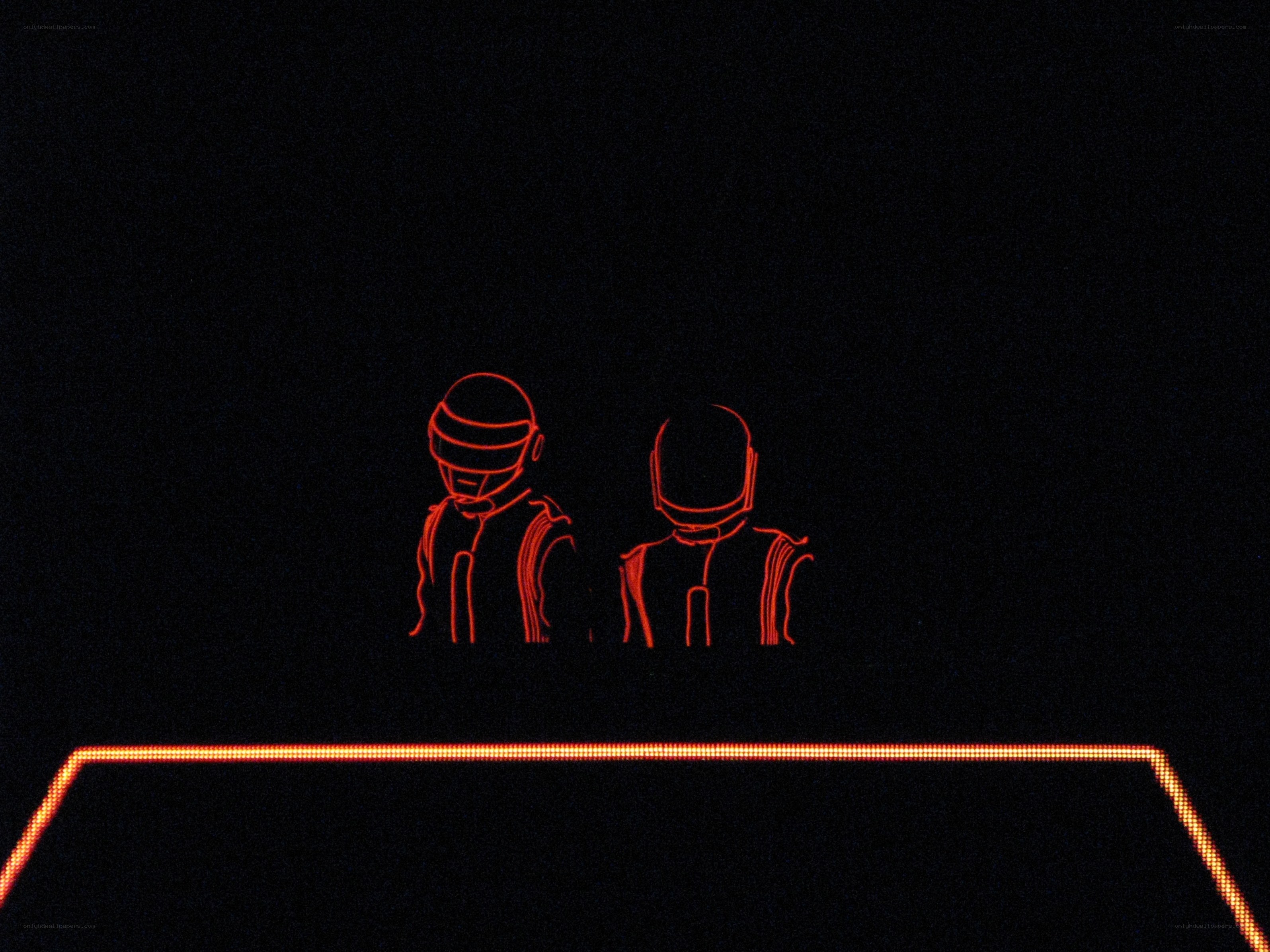 Daft Punk neon outline