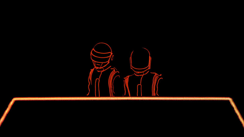 Daft Punk neon outline