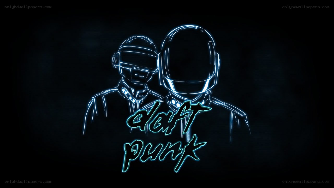 Daft Punk neon outline