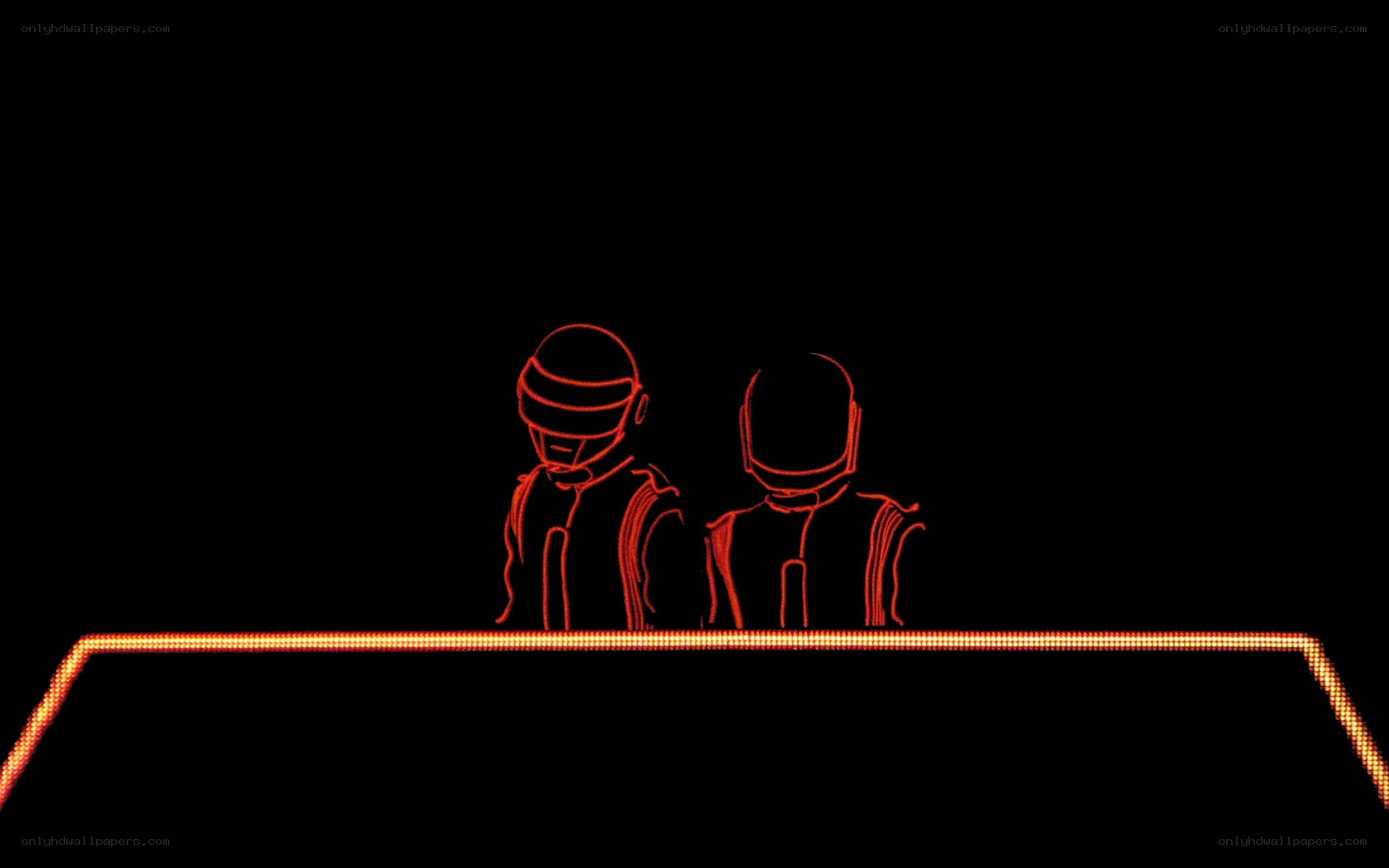 Daft Punk neon outline