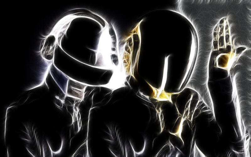 Daft Punk neon portrait