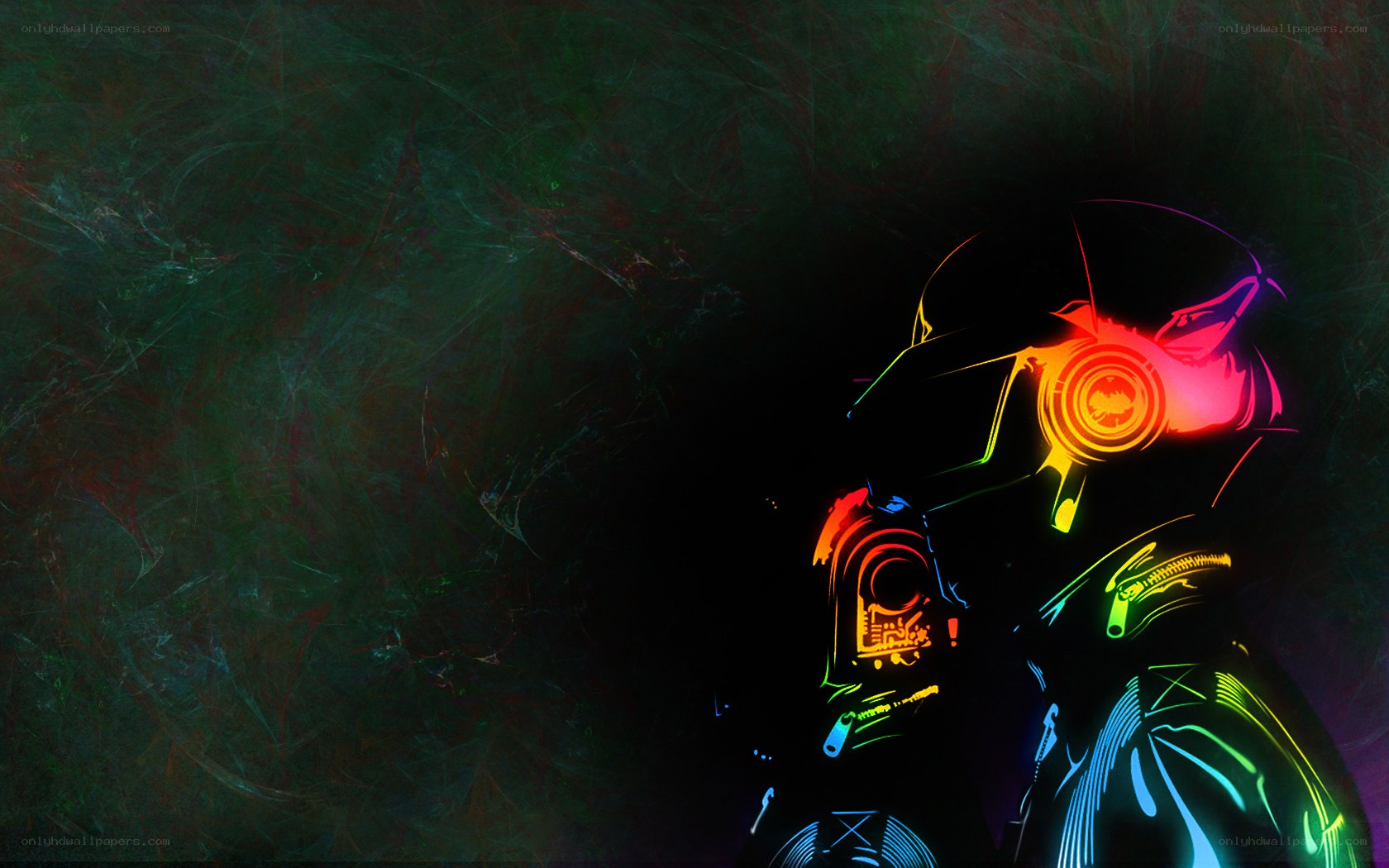 Daft Punk neon silhouette