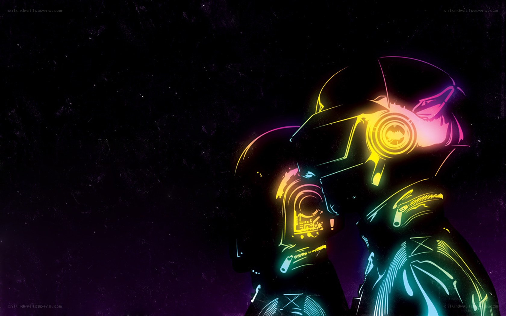 Daft Punk neon silhouette