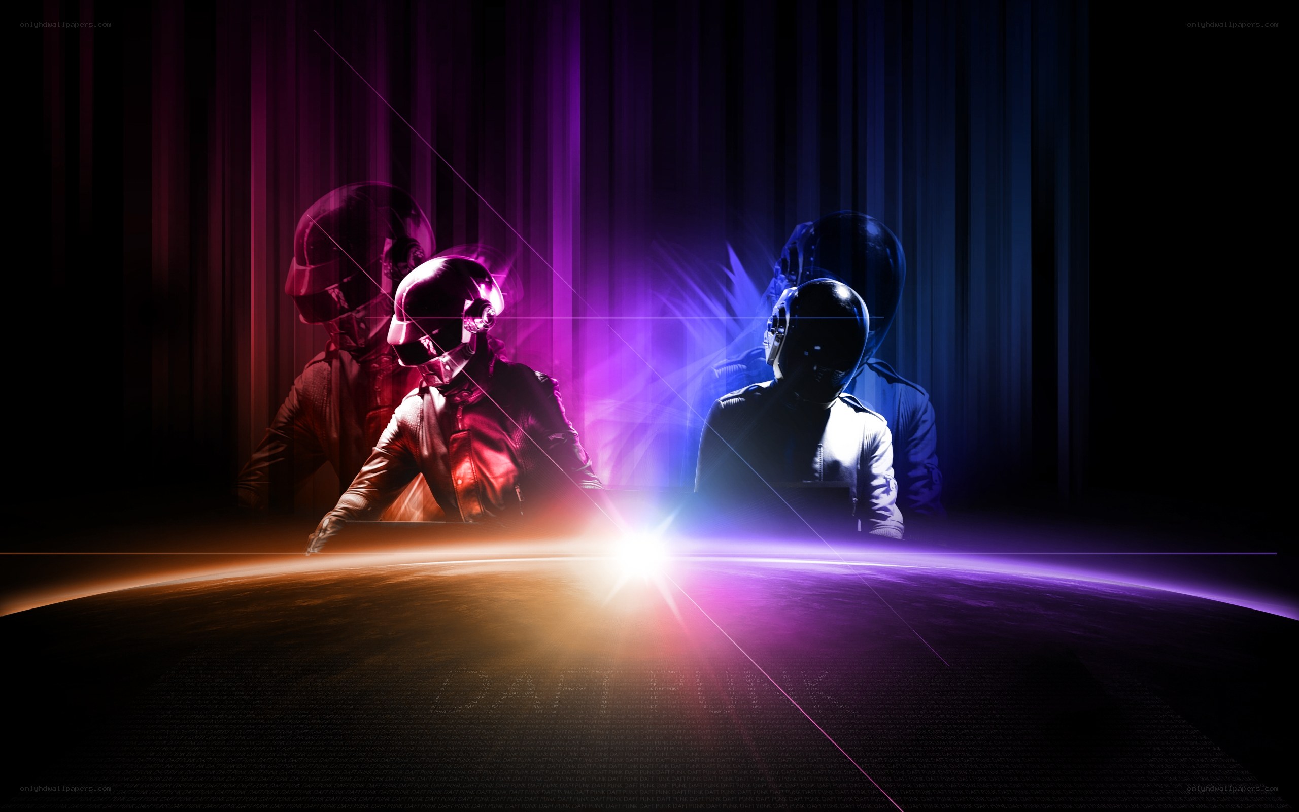 Daft Punk on a futuristic stage