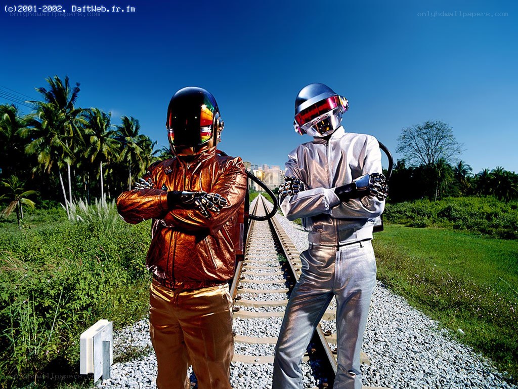 Daft Punk on train tracks