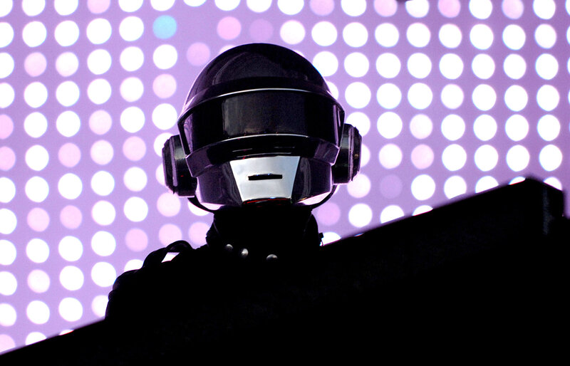 Daft Punk performer on stage