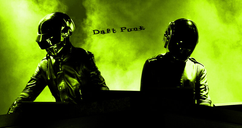 Daft Punk performing on stage