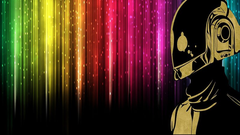 Daft Punk rainbow background