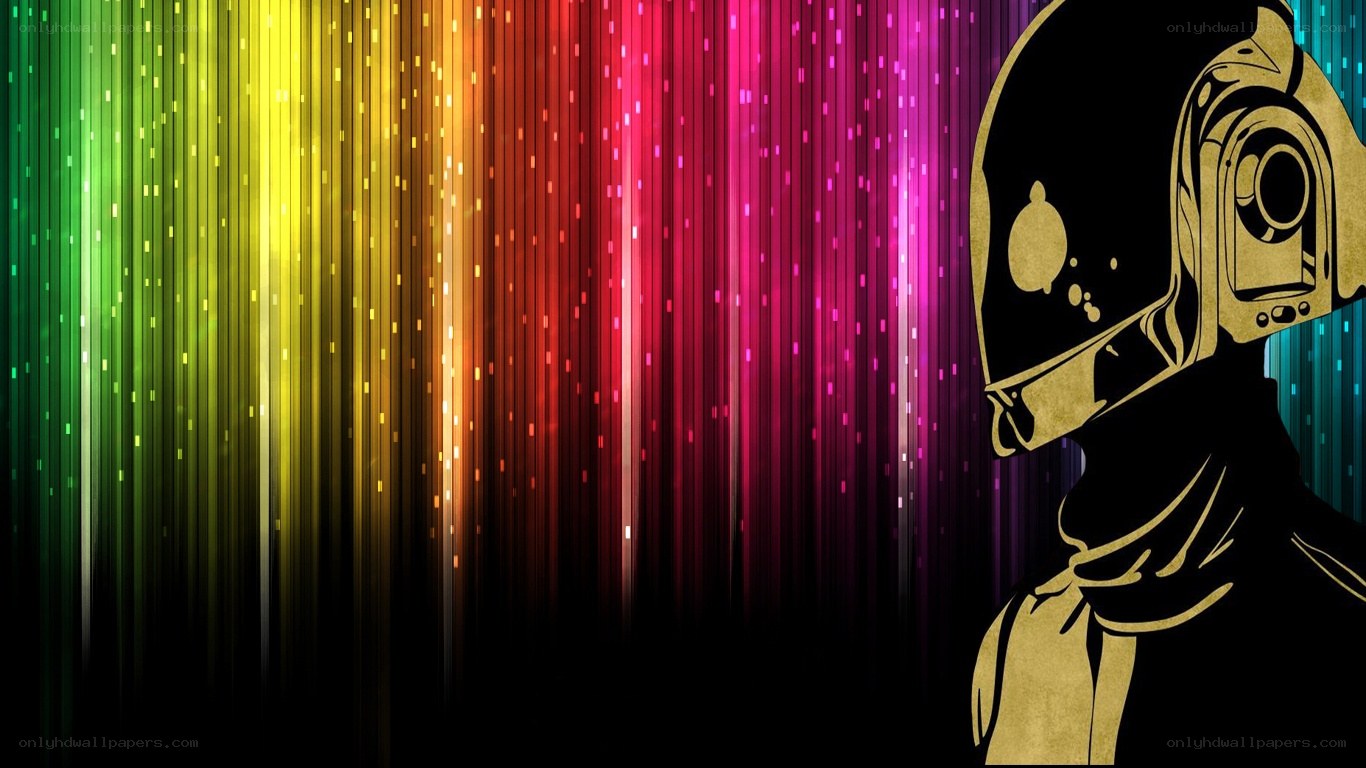 Daft Punk rainbow background
