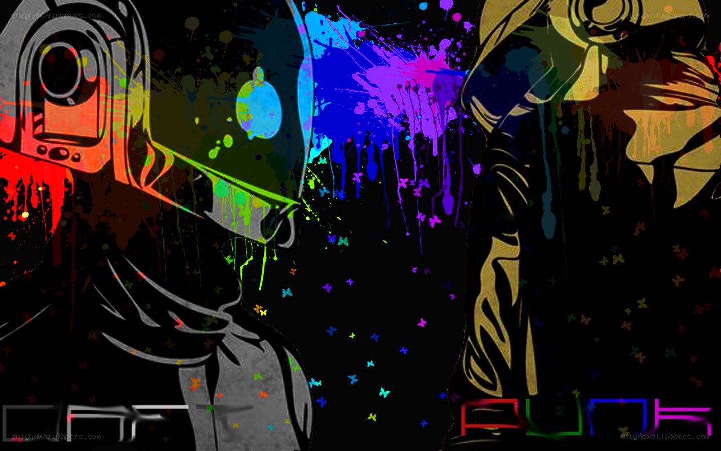 Daft Punk splatter art