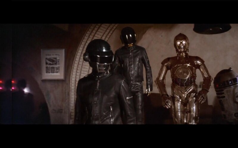 Daft Punk with C-3PO and R2-D2