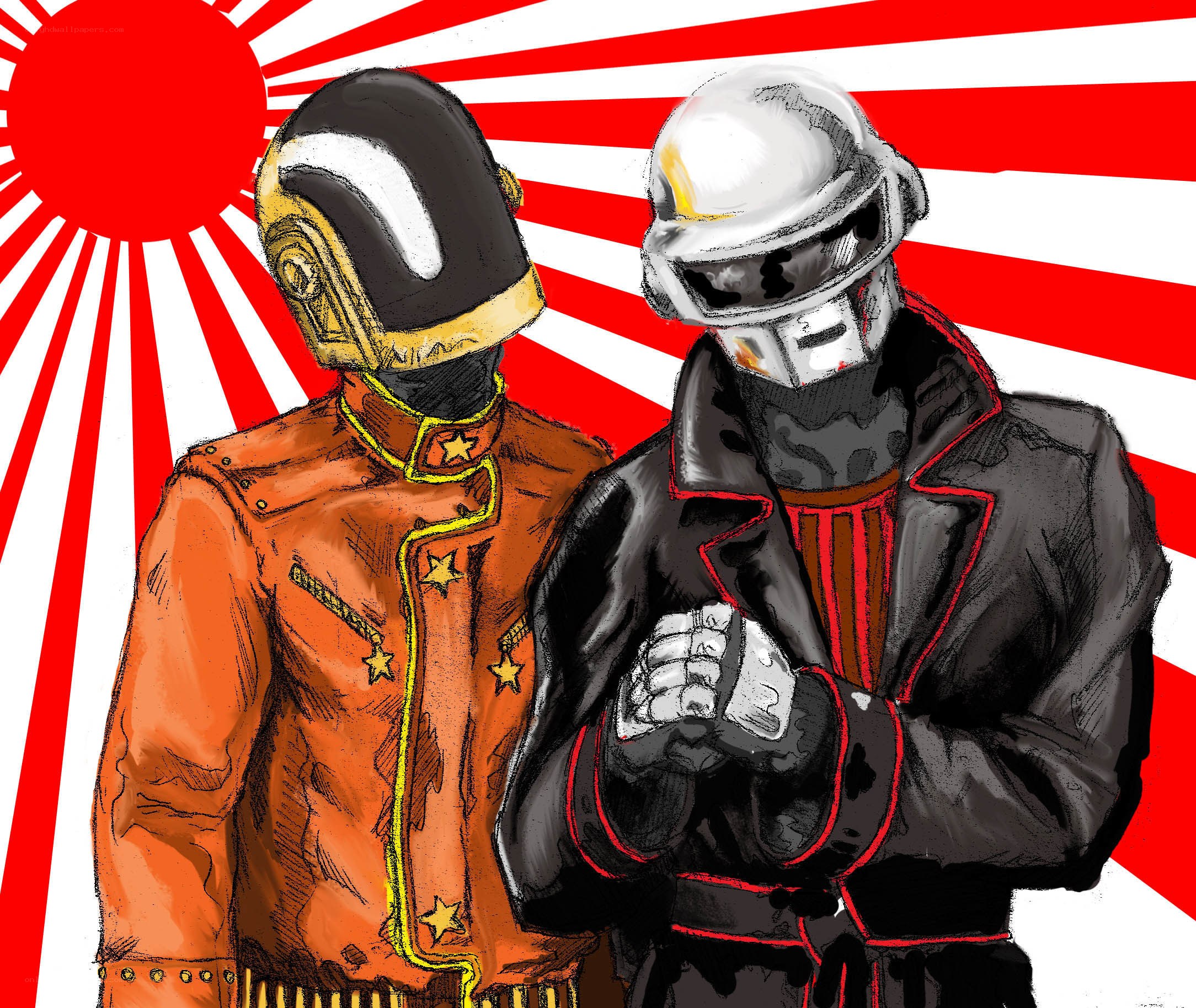 Daft Punk with Japanese flag