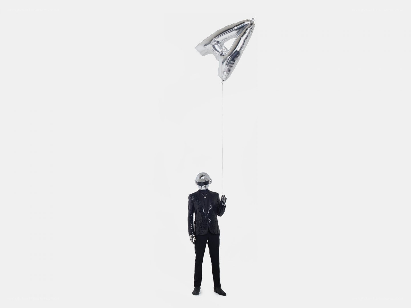 Daft Punk with number four balloon