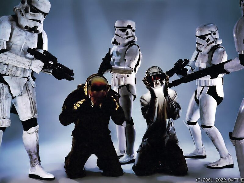 Daft Punk with stormtroopers