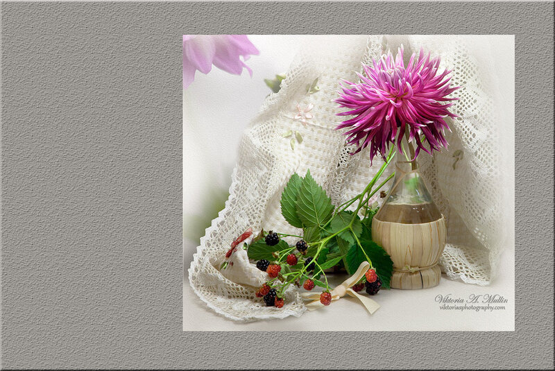 Dahlia and Blackberries