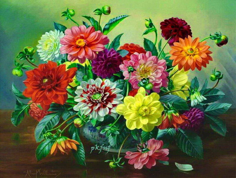 Dahlia Bouquet in Vase