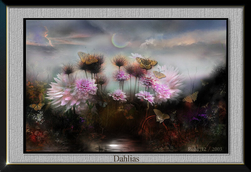 Dahlias and Butterflies