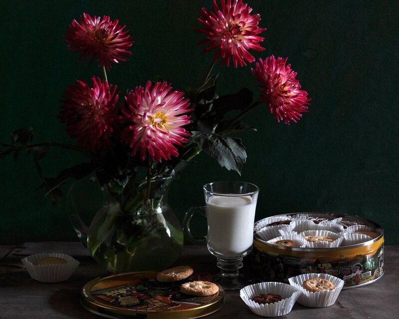 Dahlias and Cookies