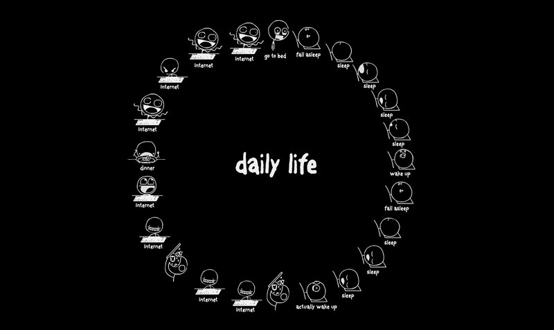 Daily Life Cycle — Black, Humorous, Comic