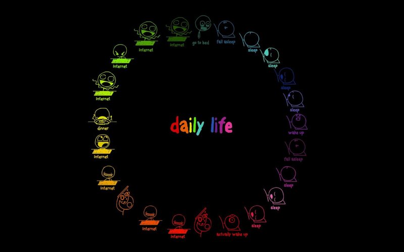 Daily Life Cycle — Black, Humorous