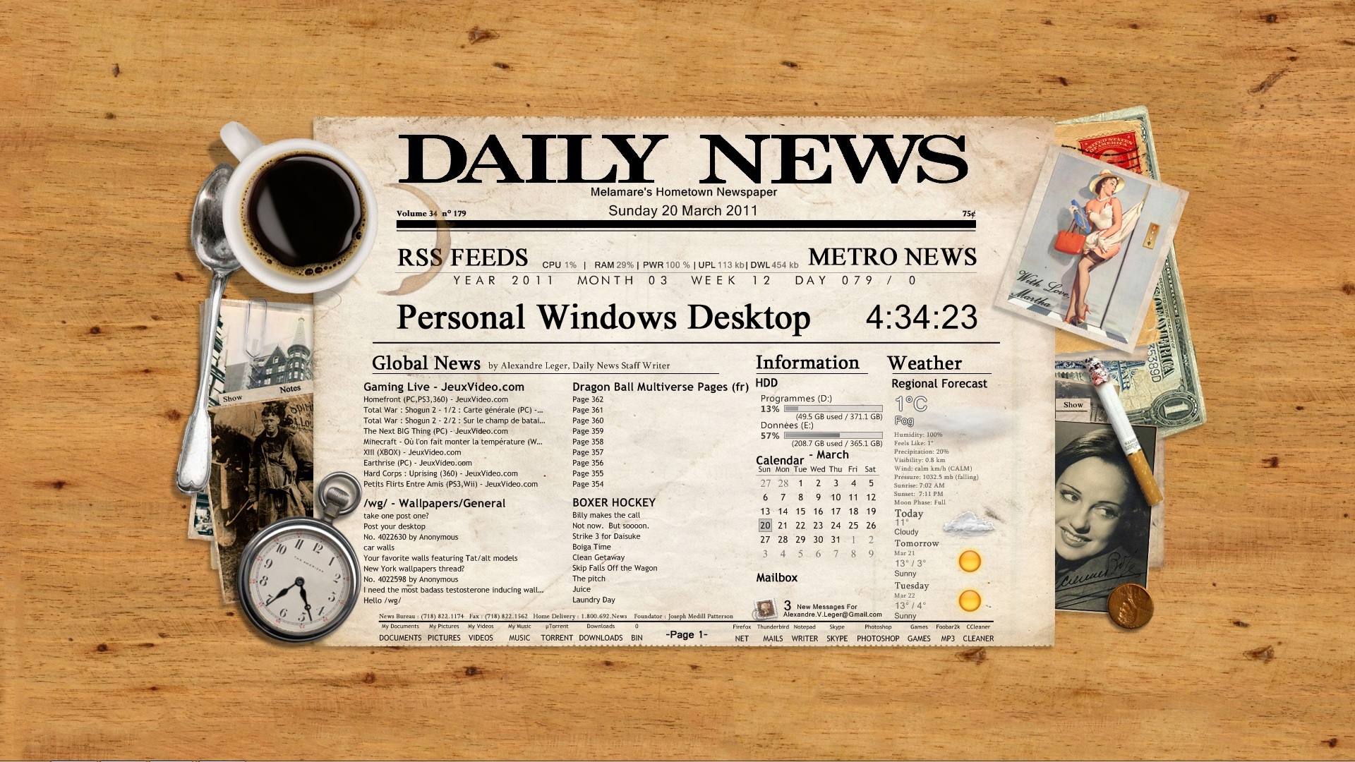 Daily News Desktop Interface