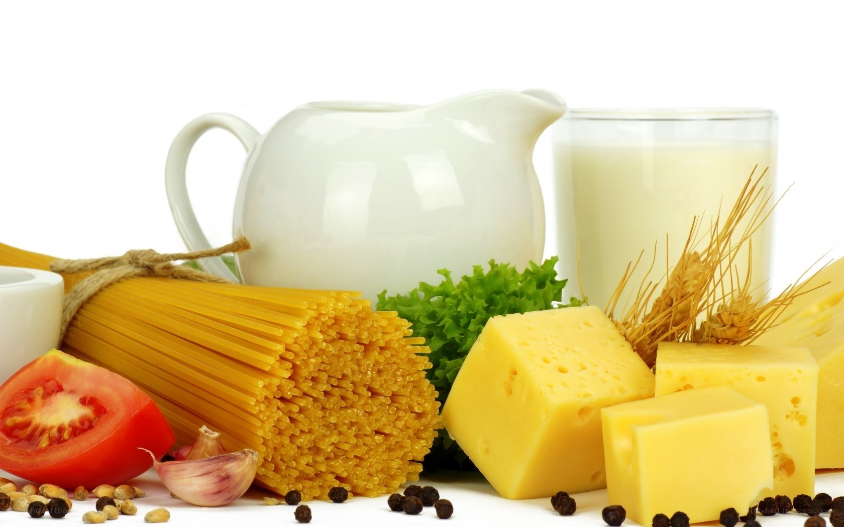 dairy and pasta ingredients