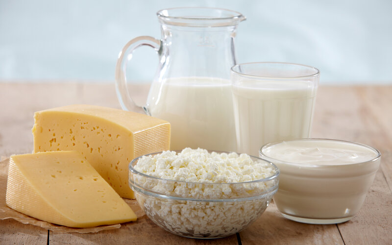 Dairy Products on Table — White, Calm
