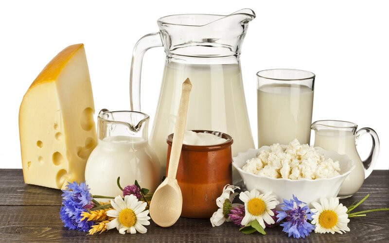 Dairy Products on Table — White