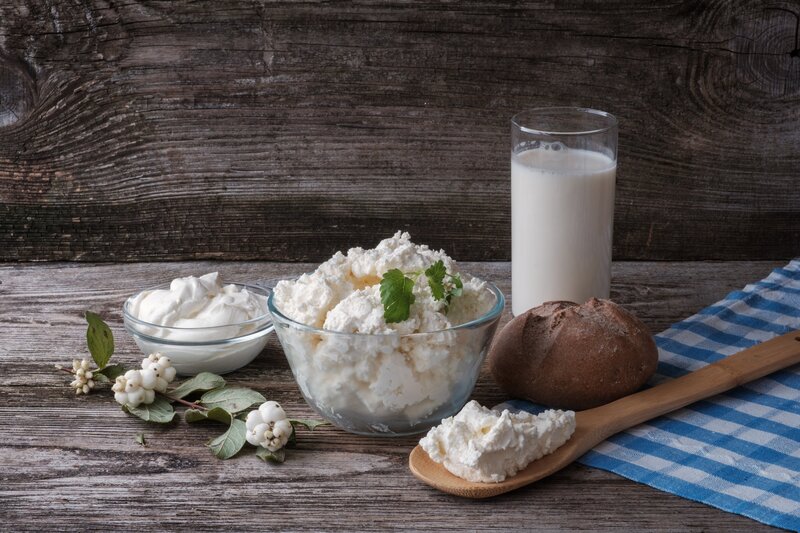 Dairy Products on Wood — Brown, Rustic